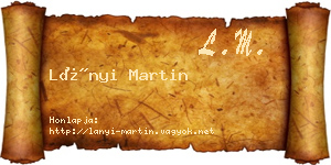 Lányi Martin névjegykártya